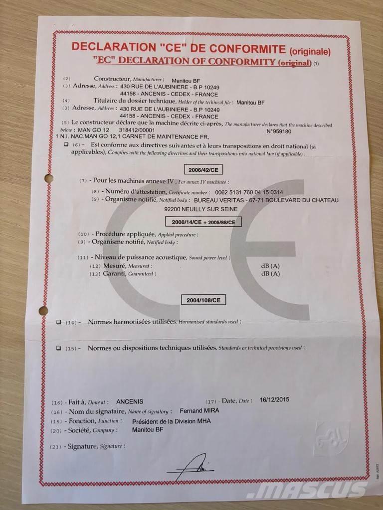 Manitou Man'Go 12 Podnośniki przegubowe