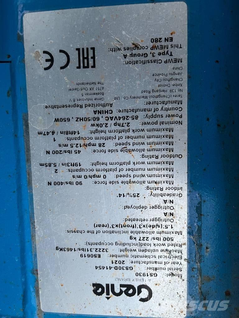 Genie GS 1930E-Drive Podnośniki nożycowe