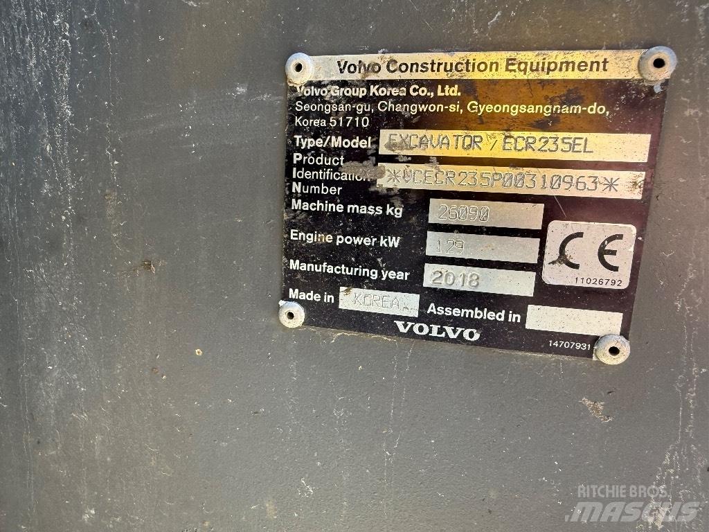 Volvo ECR 235 EL Koparki gąsienicowe