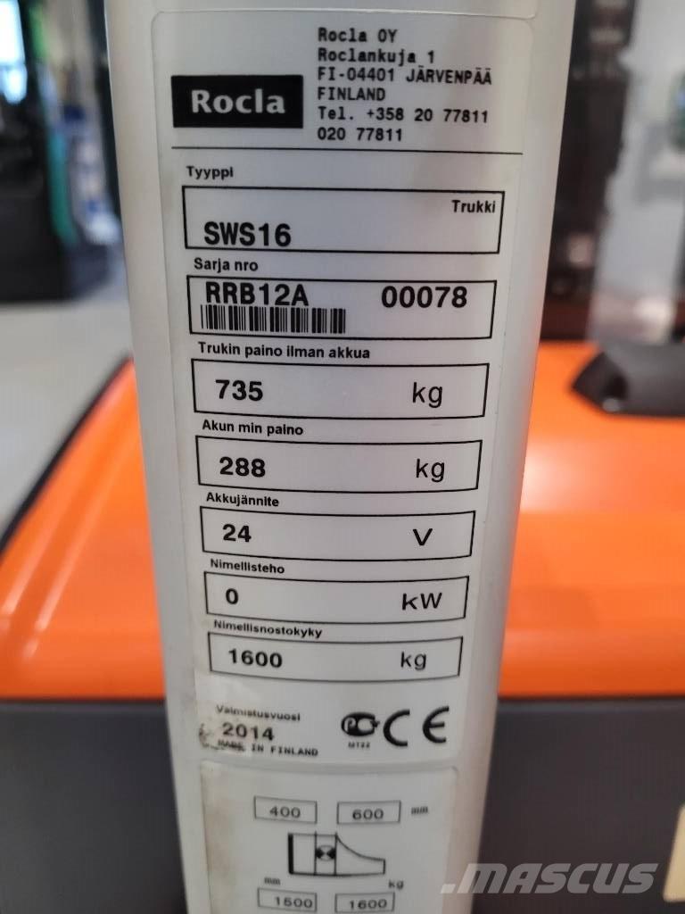 Rocla SWS 16 Wózki widłowe unoszące z dyszlem