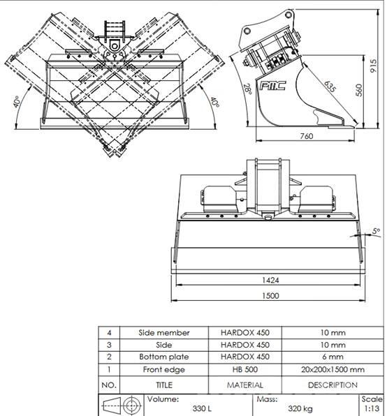 PMC HPB 118 Łyżki do ładowarek