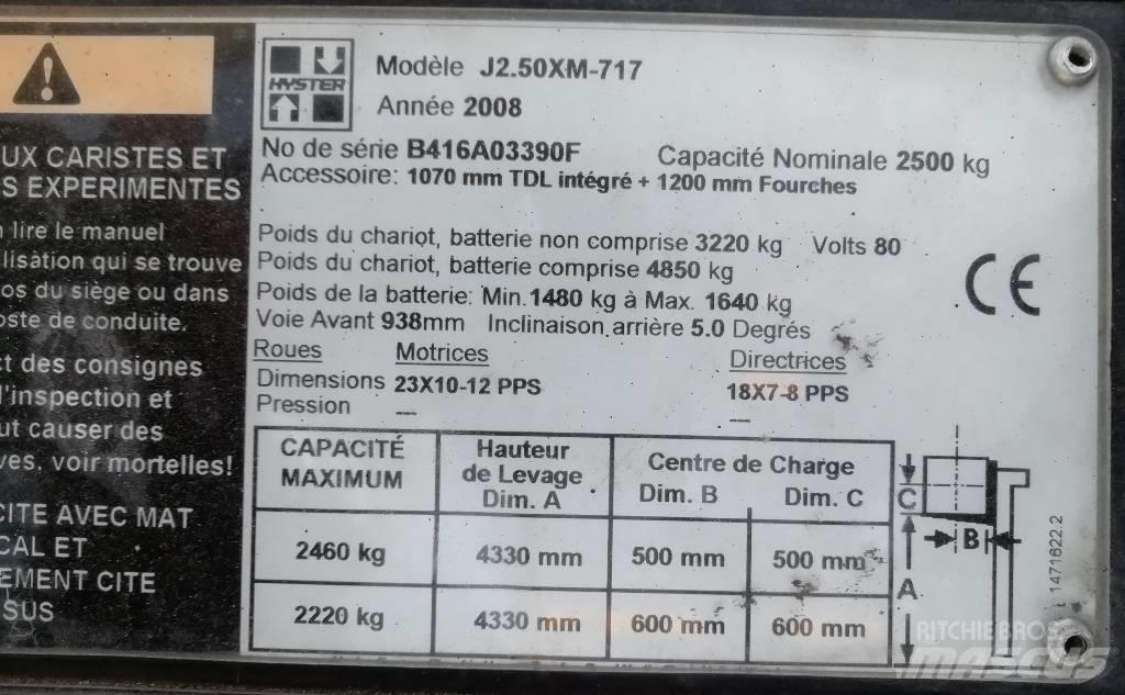 Hyster J 2.50 XM Wózki elektryczne