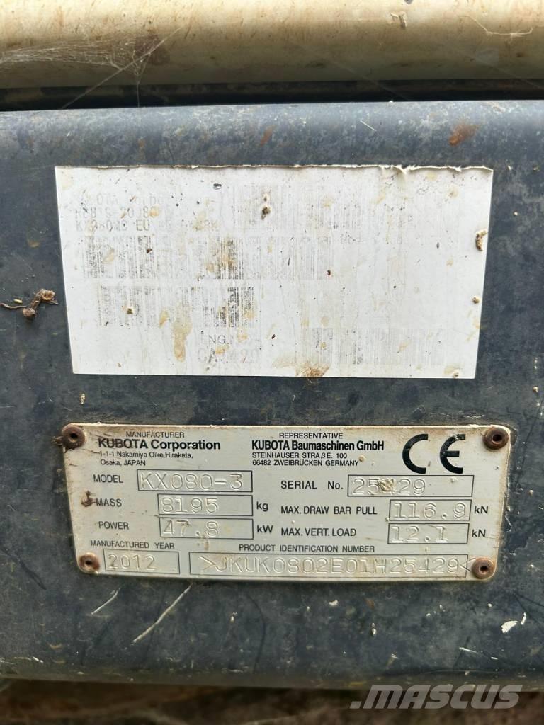 Kubota KX 080-3 Midikoparki  7t - 12t