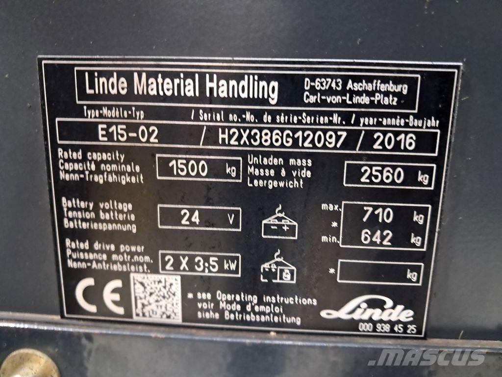 Linde E15-02 Wózki elektryczne
