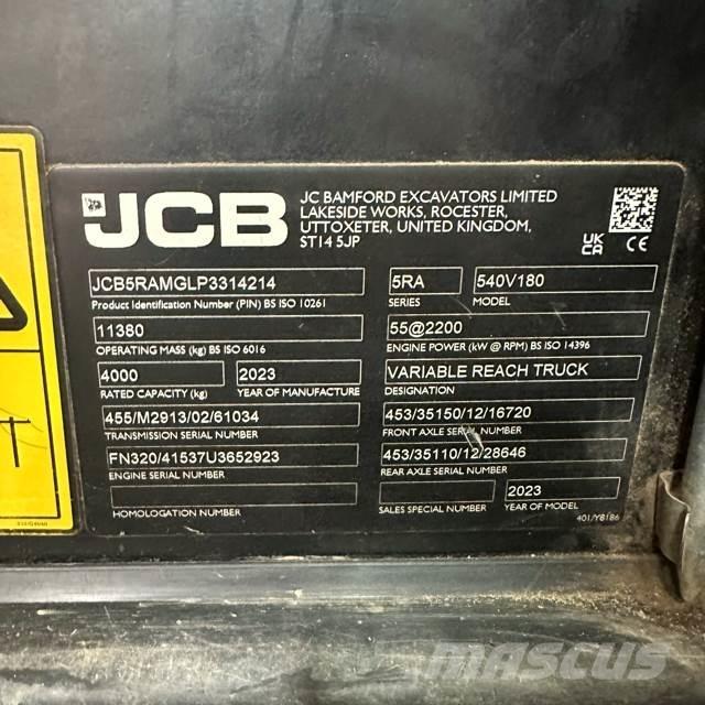 JCB 540-180 Ładowarki teleskopowe