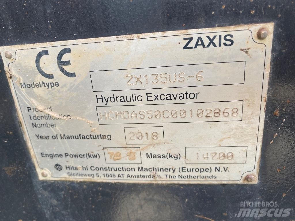 Hitachi ZX 135 US-6 Koparki gąsienicowe