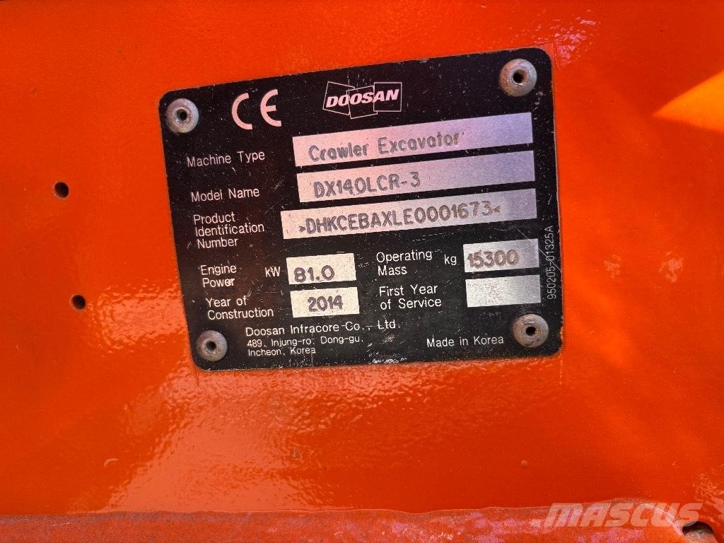 Doosan DX 140 LCR-3 Koparki gąsienicowe