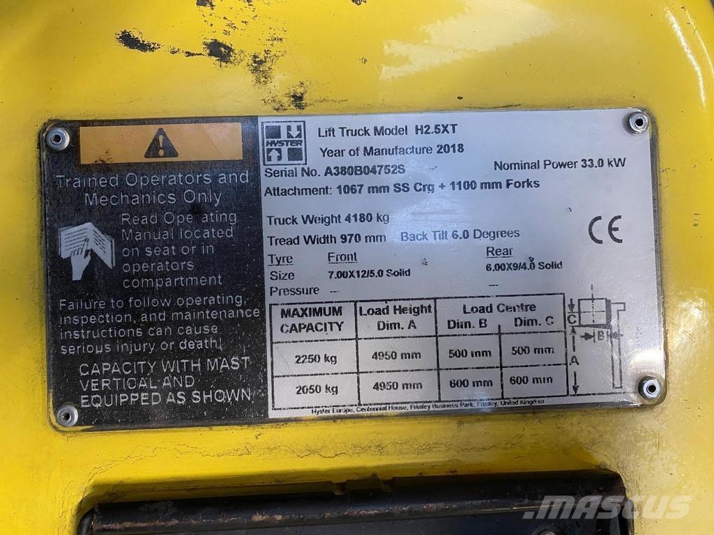 Hyster H2.5XT Wózki Diesla