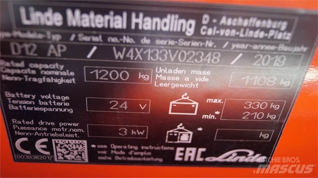 Linde D12AP Wózki widłowe unoszące z dyszlem