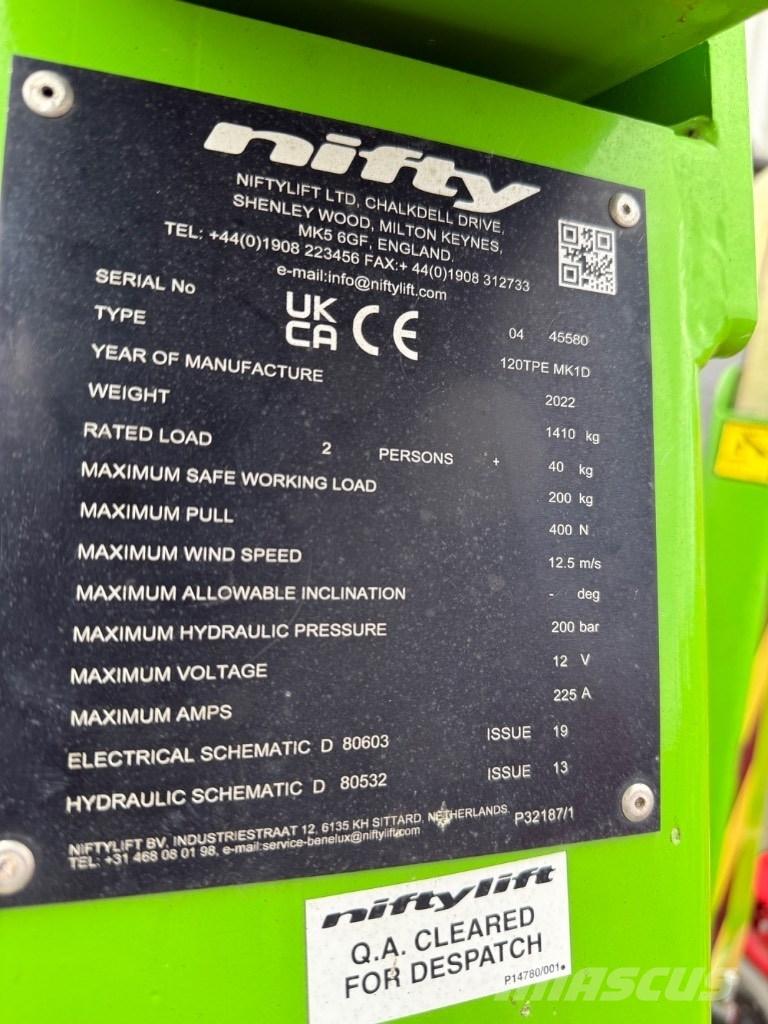 Niftylift 120TPE Podnośniki na przyczepach