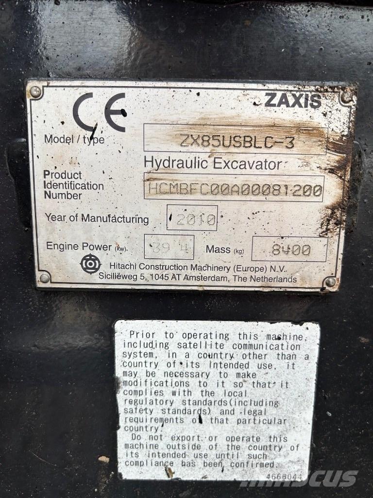 Hitachi Zaxis 85 USB Midikoparki  7t - 12t