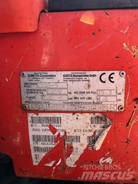 Kubota K 008-5 Minikoparki