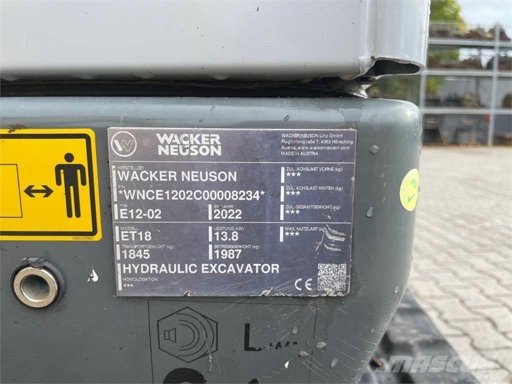 Wacker Neuson ET18 Koparki gąsienicowe