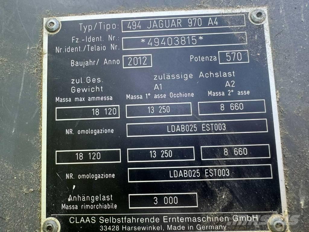 CLAAS Jaguar 970 Sieczkarnie samojezdne