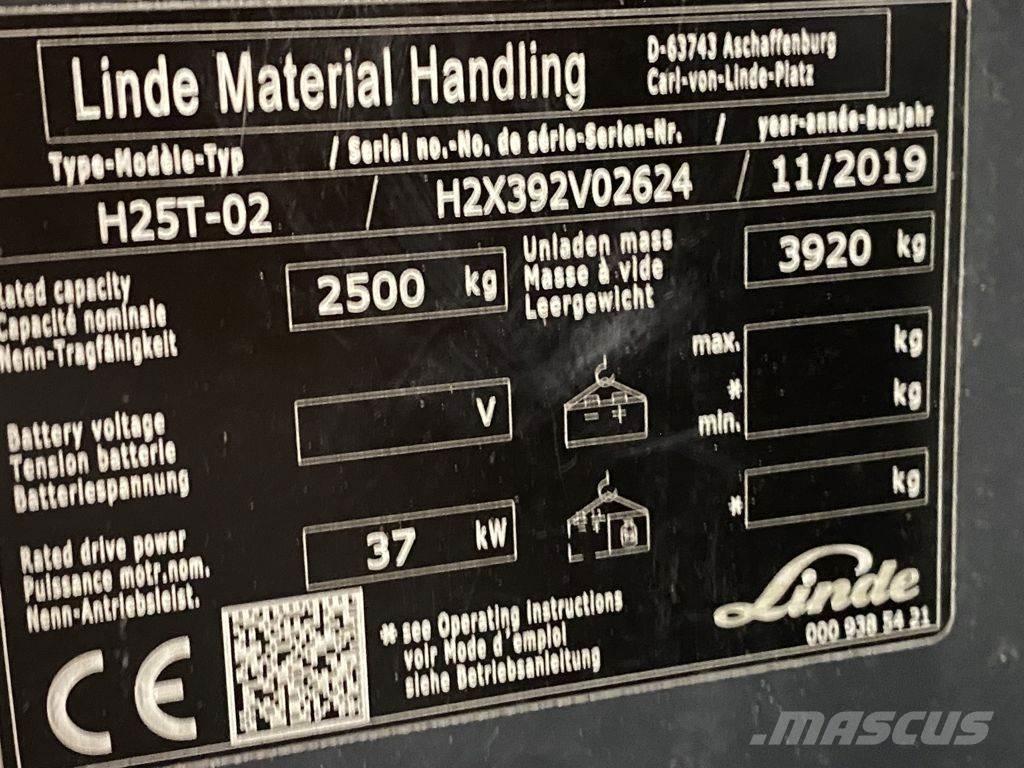 Linde H25T-02 Wózki LPG