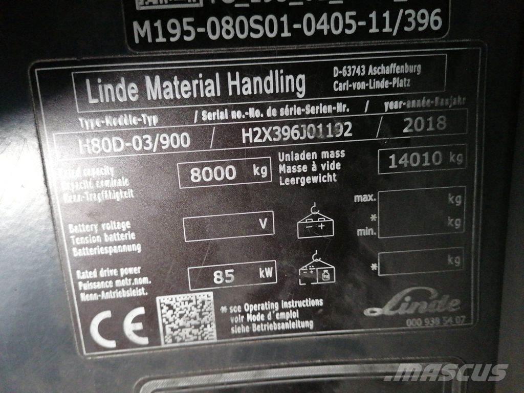 Linde H80D-03/900 Wózki Diesla