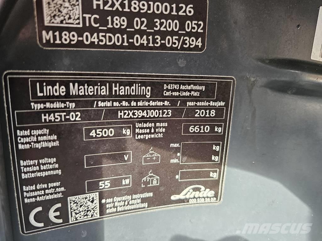 Linde H45T-02 Wózki LPG