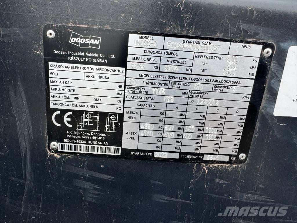 Doosan D 50,  130üó!!! 5t Wózki Diesla