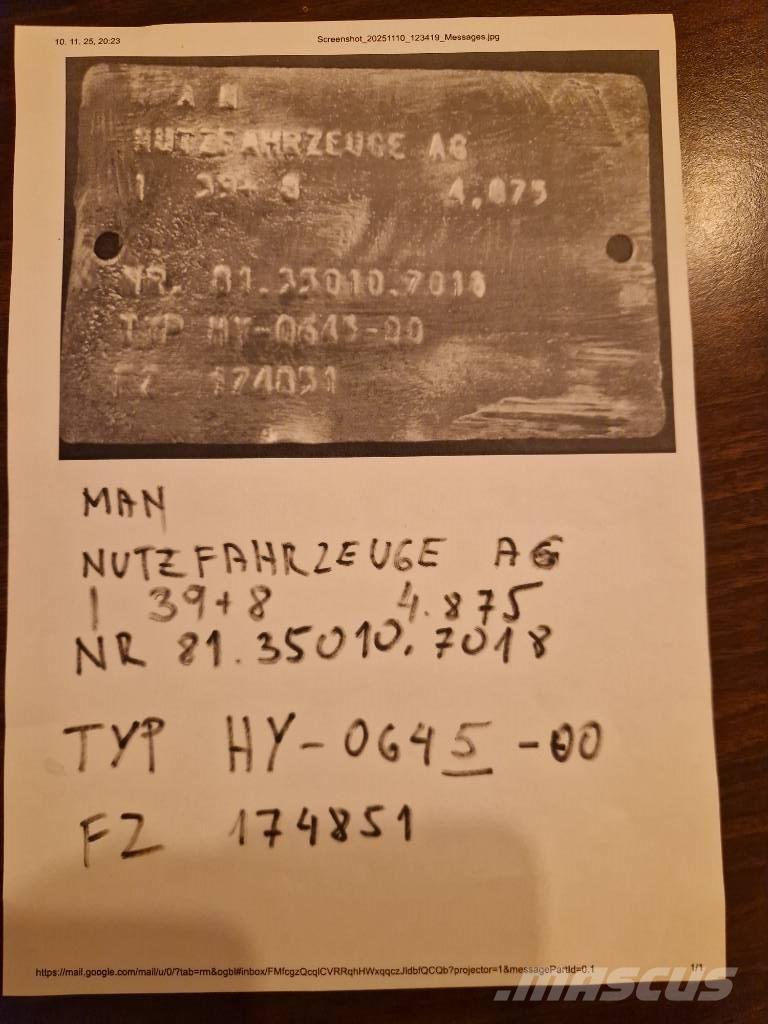 MAN L 2000 Mosty, wały i osie