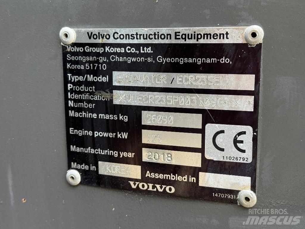 Volvo ECR 235 EL Koparki gąsienicowe