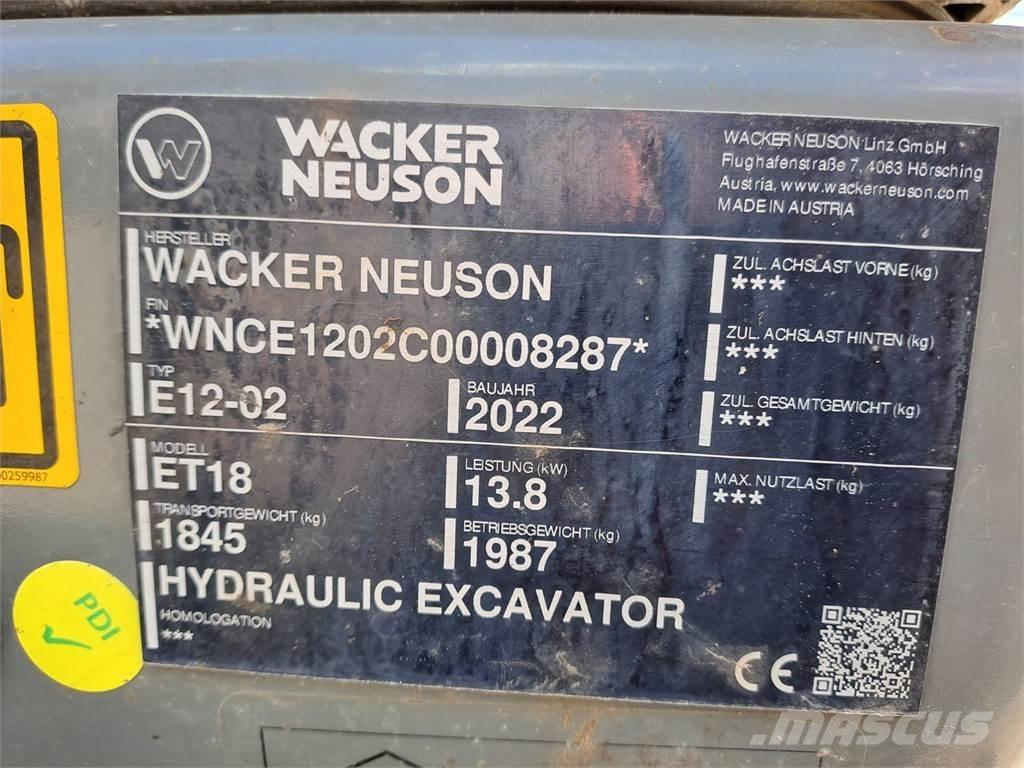 Wacker Neuson ET18 Koparki gąsienicowe