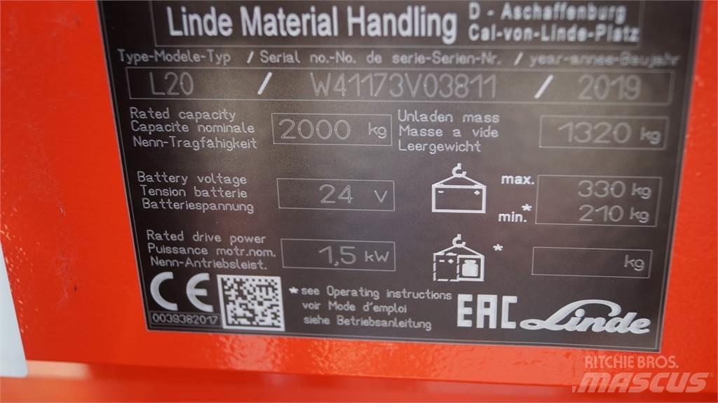 Linde L20i Wózki widłowe unoszące z dyszlem