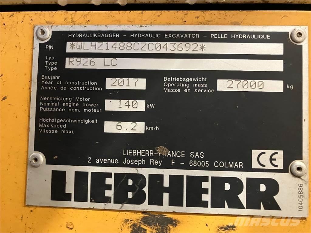 Liebherr R926 Koparki gąsienicowe