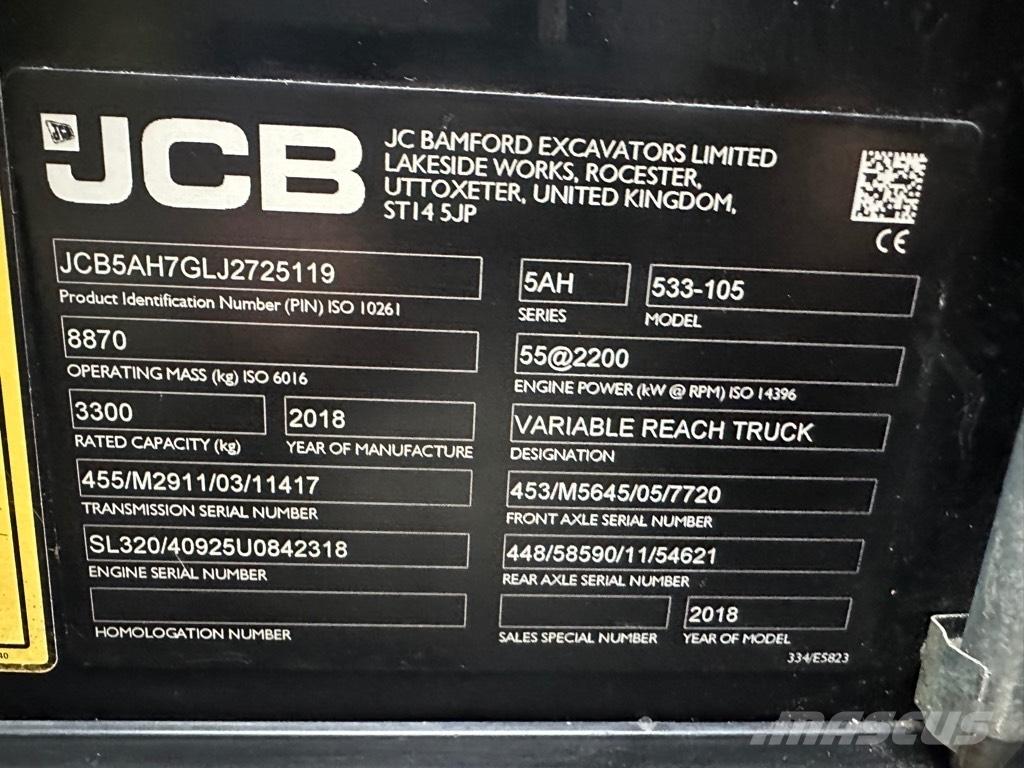 JCB 533-105 Ładowarki teleskopowe