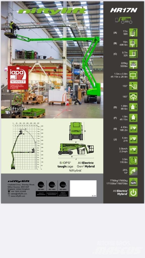 Niftylift HR 17NE Podnośniki przegubowe