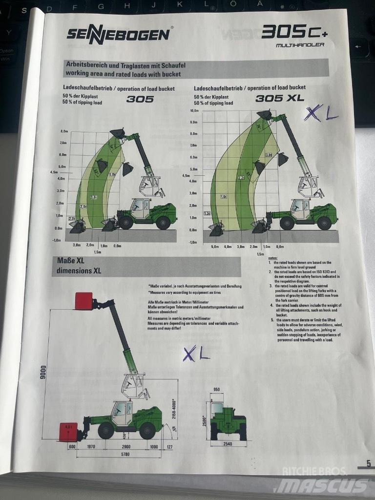 Sennebogen 305 XL Teleskopowe ładowarki kołowe