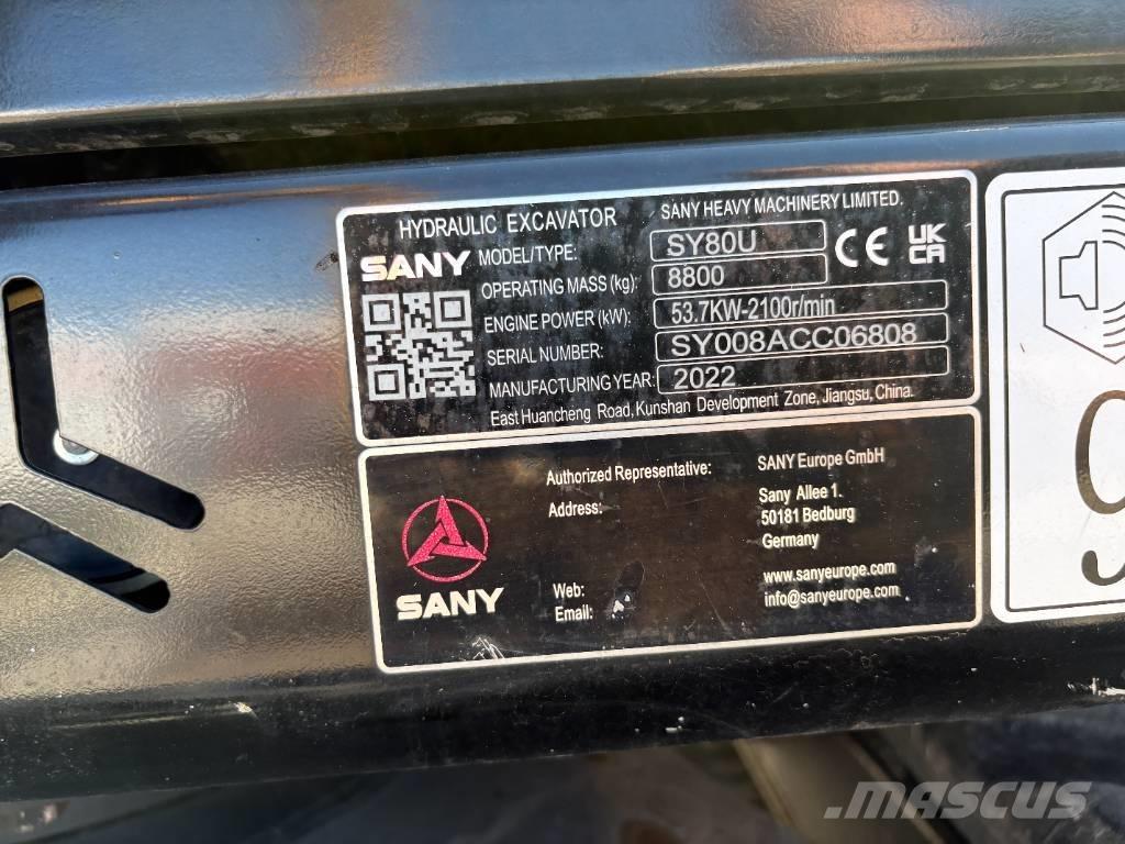 Sany SY 80 U Midikoparki  7t - 12t