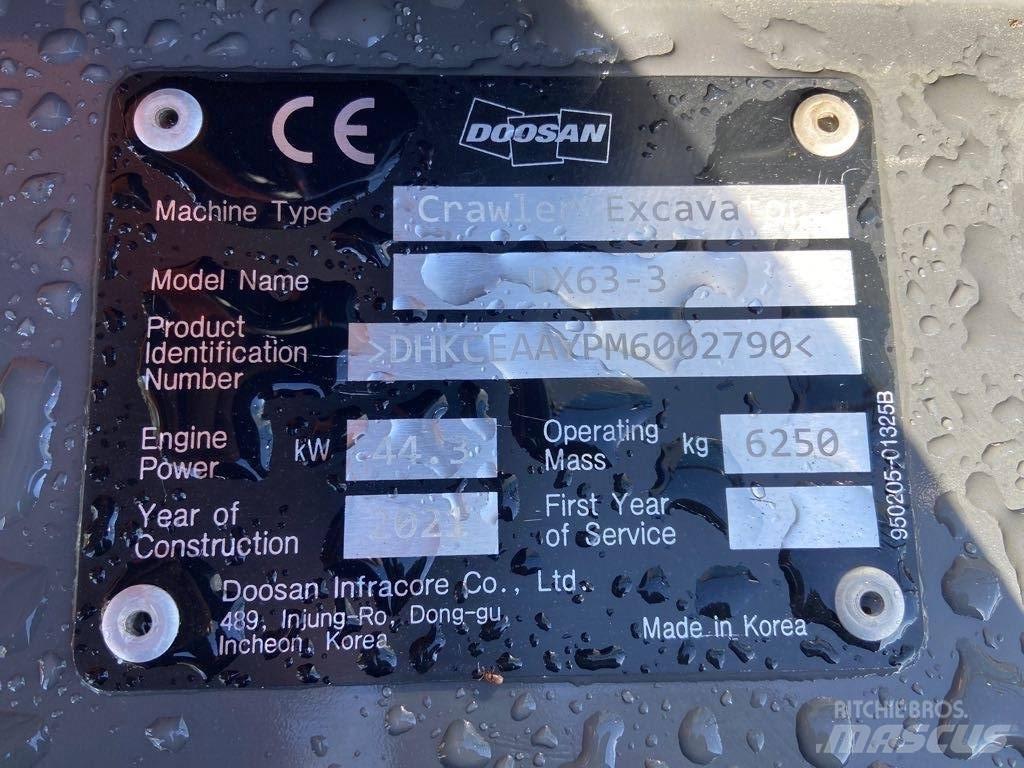 Doosan DX63-3 Koparki gąsienicowe
