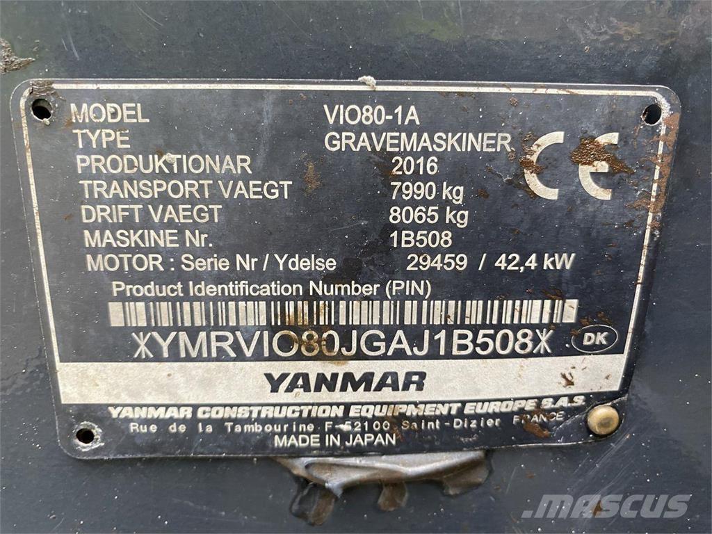 Yanmar VIO80-1A Koparki kołowe