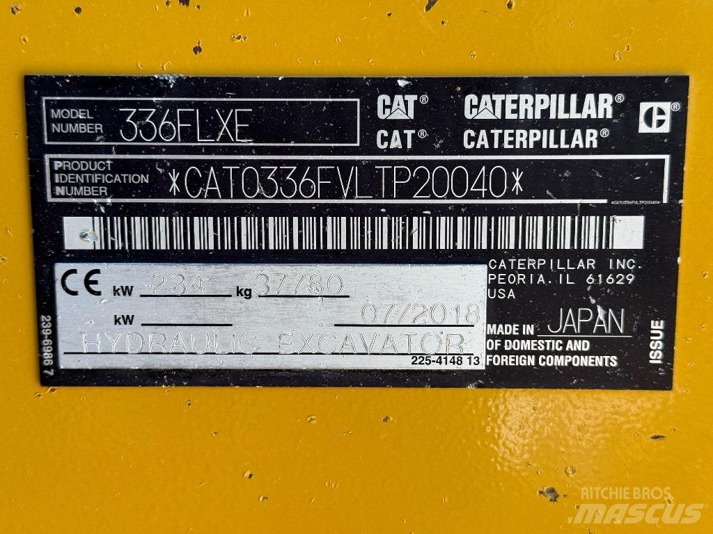 CAT 336 FL Koparki gąsienicowe