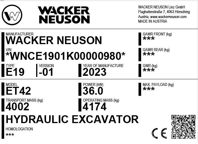 Wacker Neuson ET42 Koparki gąsienicowe