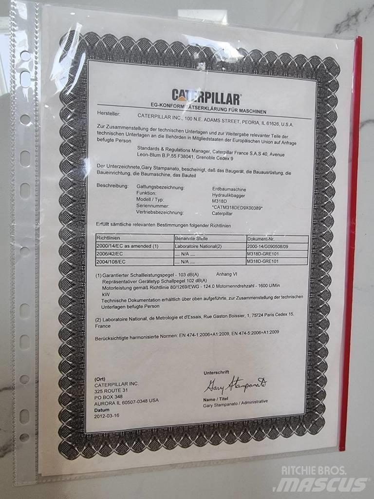 CAT 318D Koparki przeładunkowe
