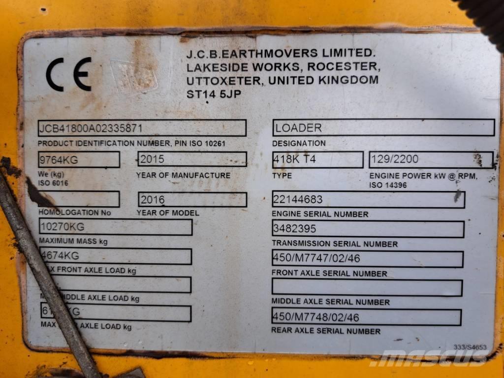 JCB 418 K Ładowarki kołowe