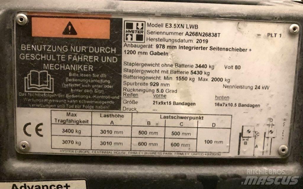 Hyster E 3.5 XN LWB Wózki elektryczne