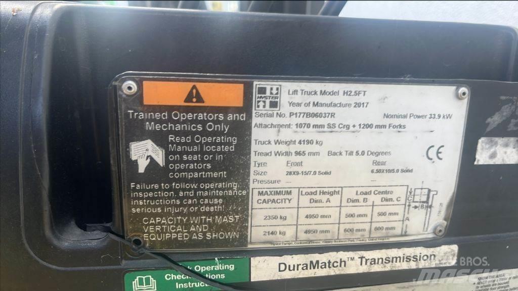 Hyster H 2.5 FT Wózki Diesla