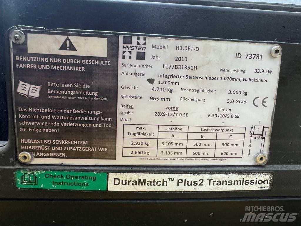 Hyster H 3.0 FT Wózki Diesla