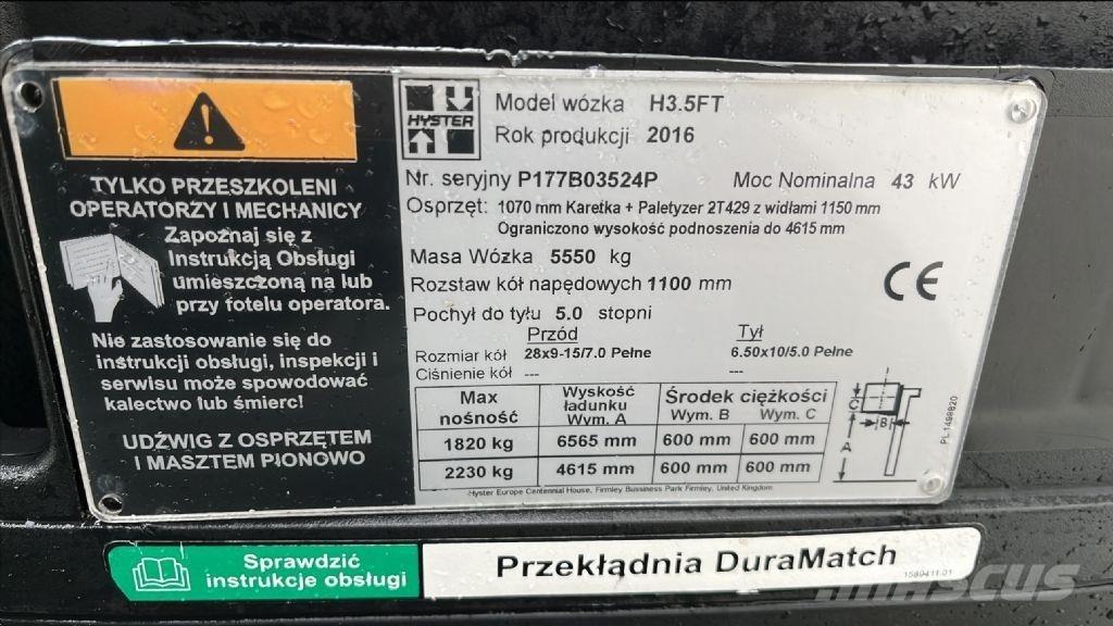Hyster H 3.5 FT Wózki LPG