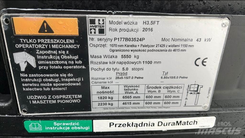 Hyster H 3.5 FT Wózki LPG