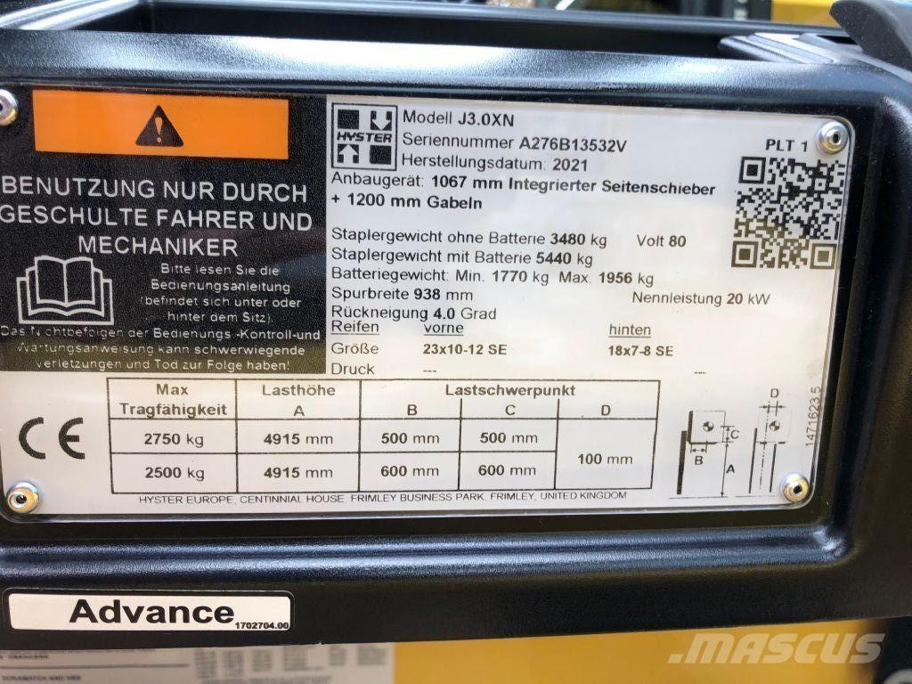 Hyster J 3.0 XN Wózki elektryczne