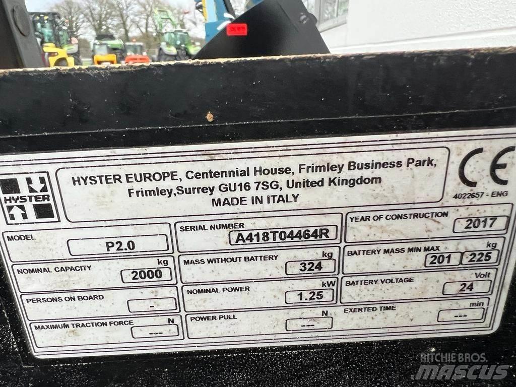 Hyster P 2.0 Wózki widłowe unoszące