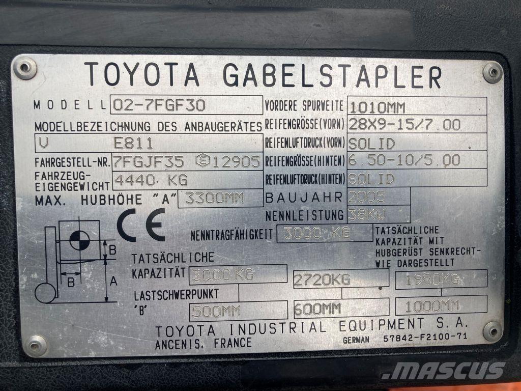 Toyota 02-7FGF30 Wózki LPG