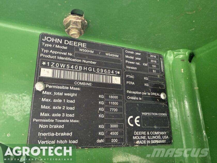 John Deere W540 HM Ciągniki rolnicze