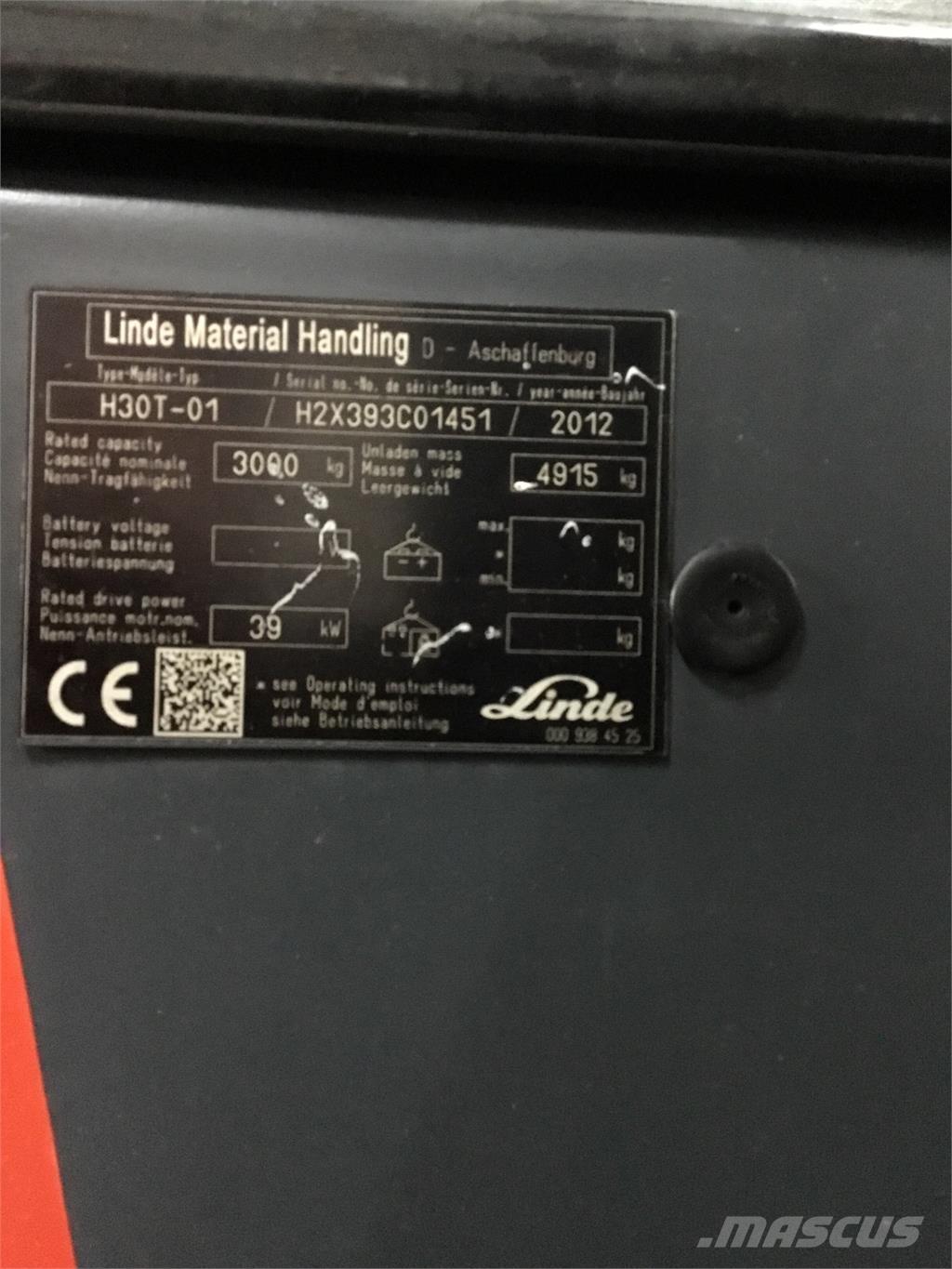 Linde H 30 T 01 Wózki LPG