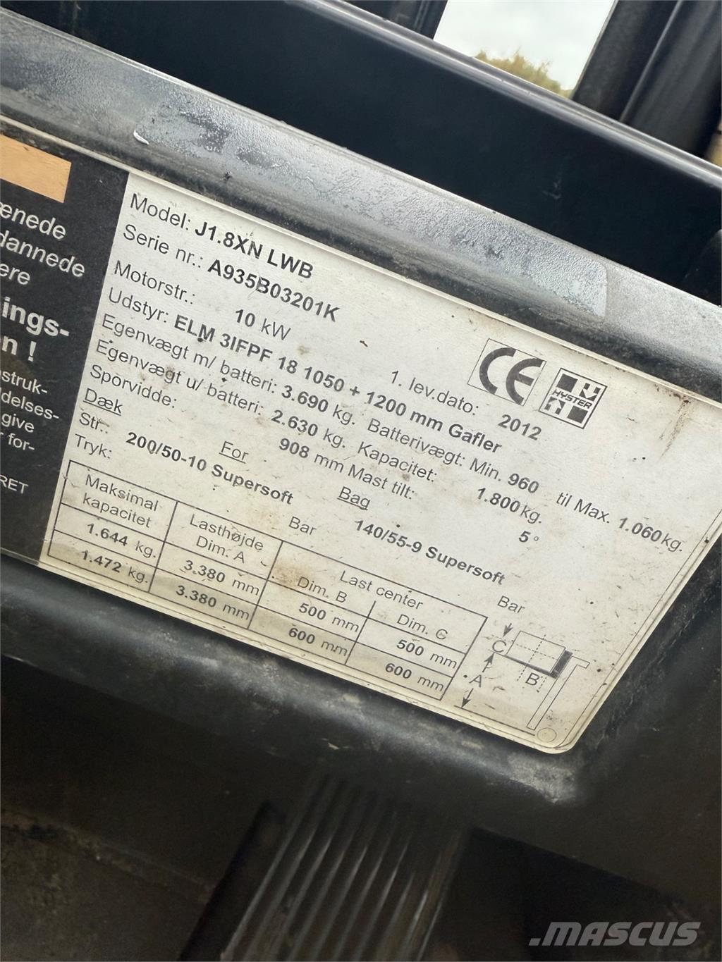 Hyster J1.8XN Wózki elektryczne