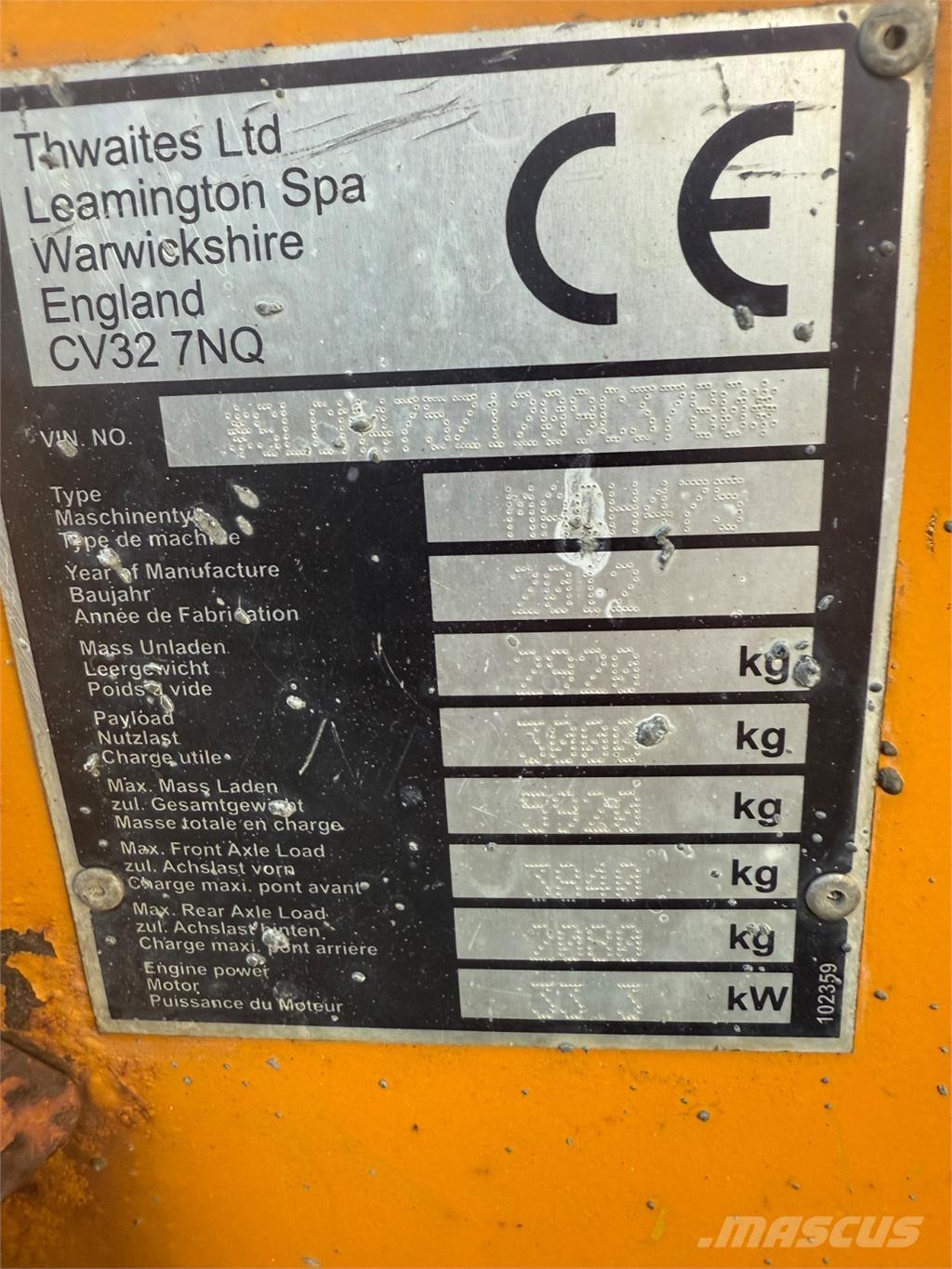 Thwaites 3 tons Wozidła kolebkowe