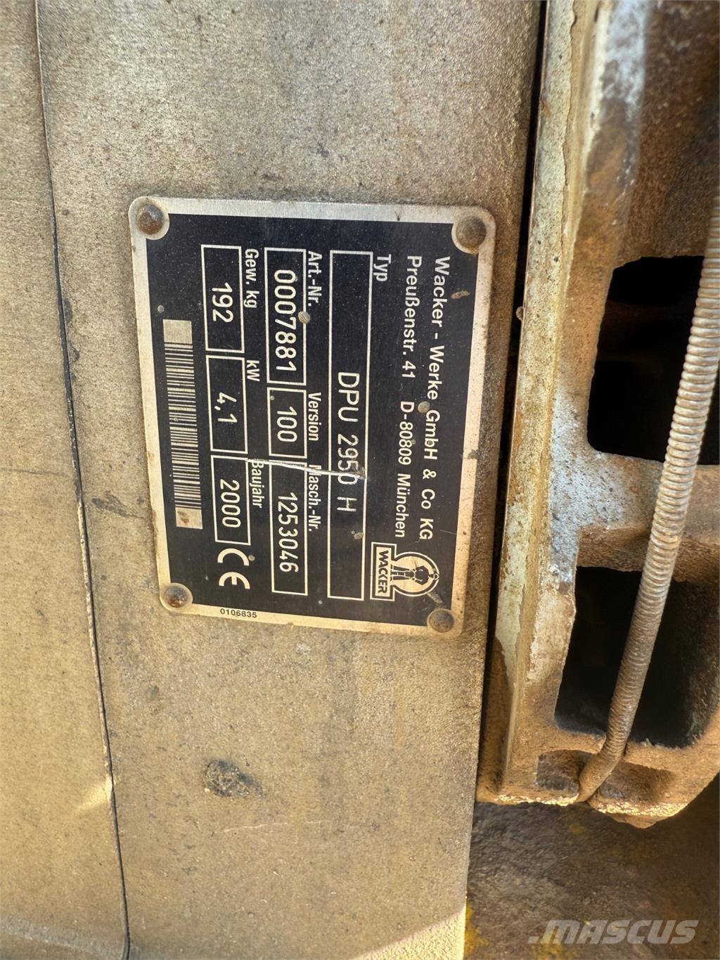 Wacker DPU2950 Ubijaki wibracyjne
